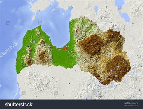 topographical map of latvia.